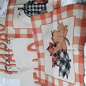 4 Harvest Throw Pillow Covers Burlap Fabric 17.5 x 17.5 inches Oranges &…